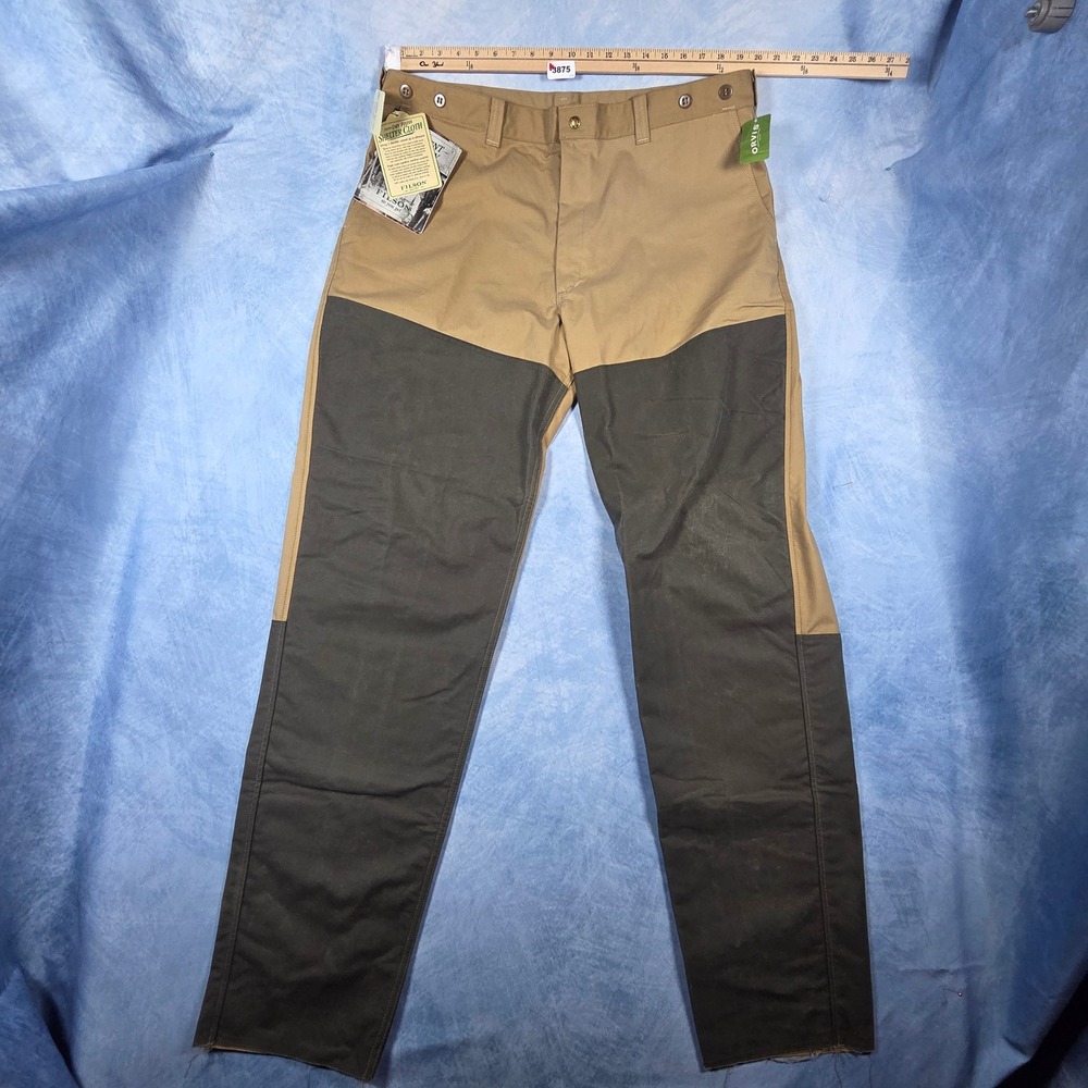 Filson 575 Dry Finish Shelter Cloth Hunting Pants Mens 42 USA Vintage Tan Green